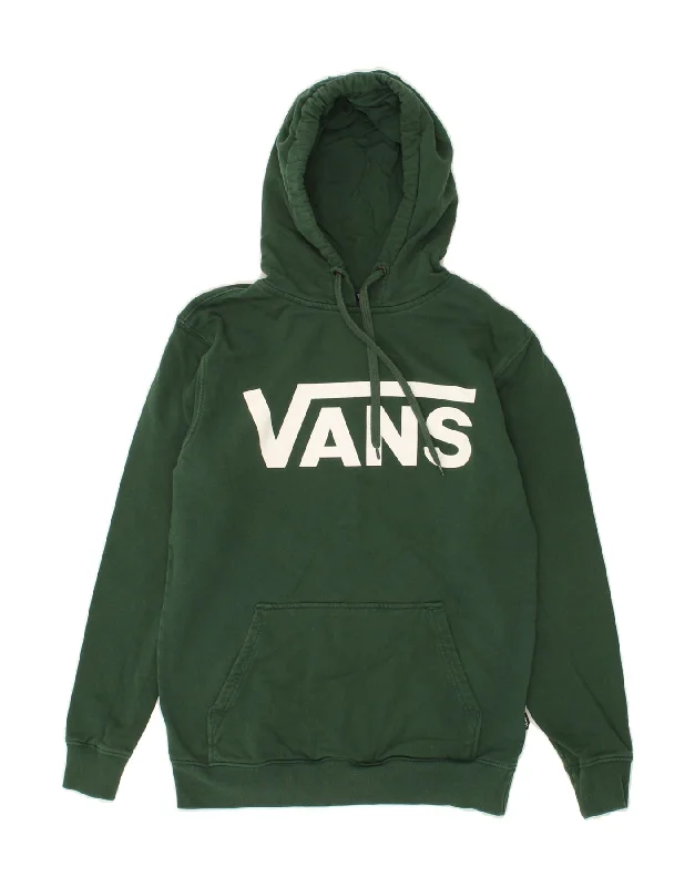 VANS Mens Graphic Hoodie Jumper XS Green Cotton