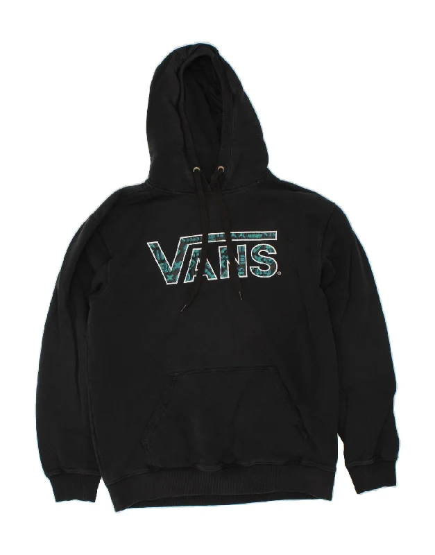 VANS Womens Graphic Hoodie Jumper UK 18 XL Black Cotton