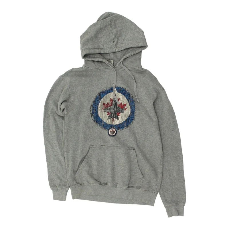 Winnipeg Jets NHL Mens Grey Pullover Hoodie | Vintage NHL Sportswear Hoody VTG