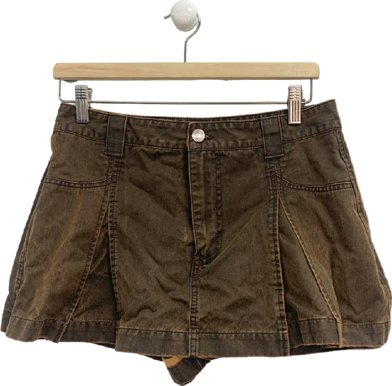 Zara Brown Cotton Shorts UK M