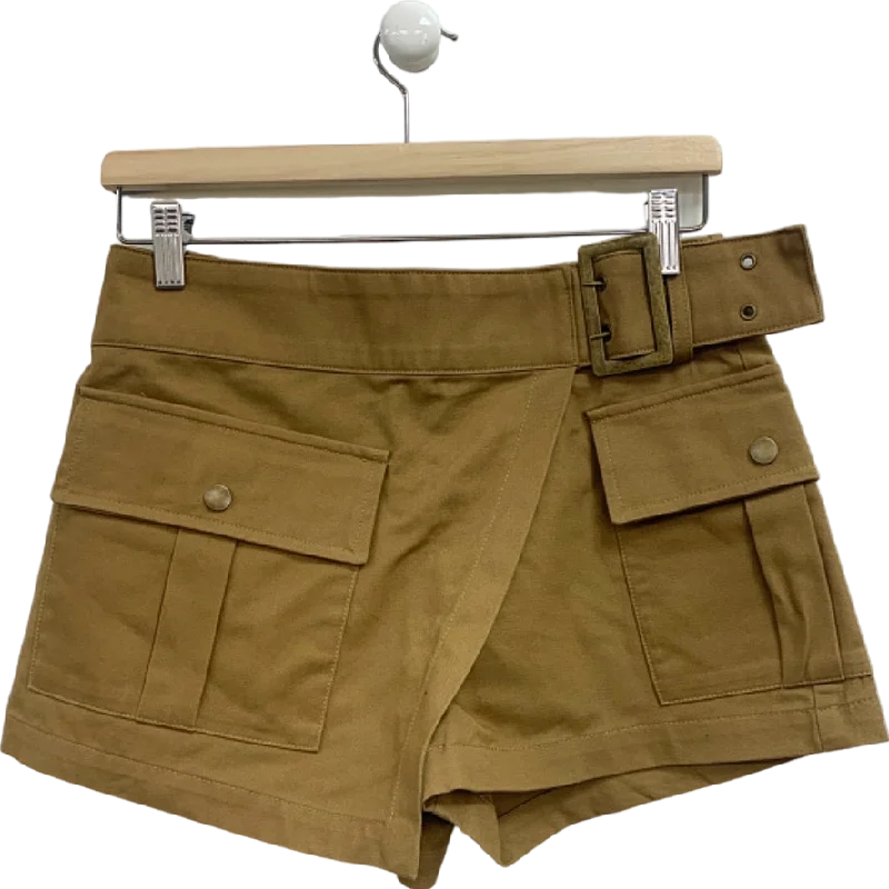 Zara Khaki Belted Utility Shorts UK XS