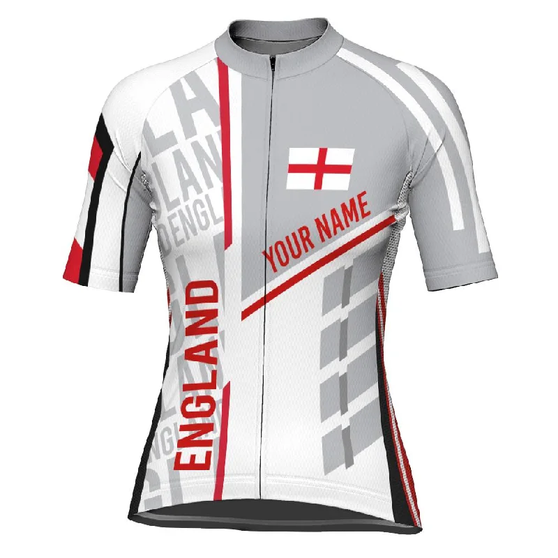 Customized England Winter Thermal Fleece Short Sleeve Cycling Jersey for Women