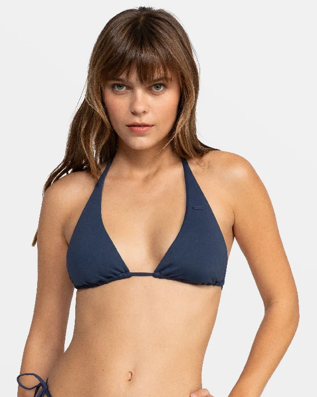 Beach Classics Elongated Triangle Bikini Top - Mood Indigo Shiny metallic bikini, Glamorous, Trendy, Sexy
