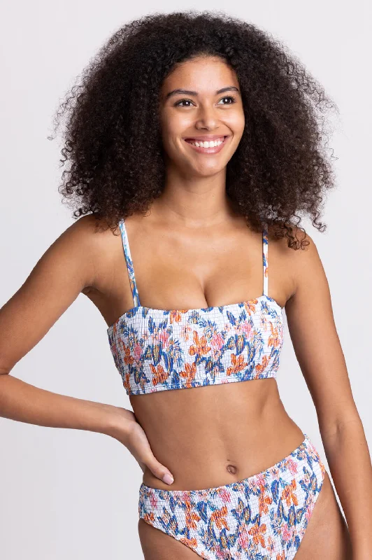 Eva Smocked Bikini Top - Flora Tiki Twisted bikini top, Trendy, Sexy, Comfortable