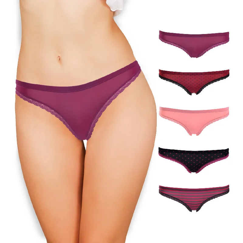 Emprella Underwear for Women - Silky Smooth Berry Bikini 5 Pack Seamless Ladies Cheeky Panties Boho fringe bikini, Trendy, Fun, Sexy Emprella Underwear for Women - Silky Smooth Berry Bikini 5 Pack Seamless Ladies Cheeky Panties Boho fringe bikini, Trendy, Fun, Sexy