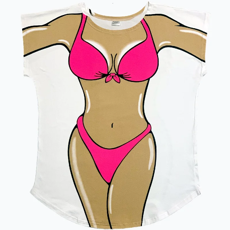 Pink Bikini Women's Cover Up Bikinis with buttons, Trendy, Sexy, Fashionable