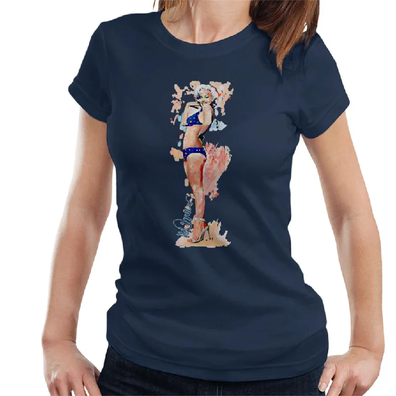 Sidney Maurer Original Portrait Of Marilyn Monroe Bikini Heels Women's T-Shirt Halter top bikini, Elegant, Sexy, Comfortable Sidney Maurer Original Portrait Of Marilyn Monroe Bikini Heels Women's T-Shirt Halter top bikini, Elegant, Sexy, Comfortable