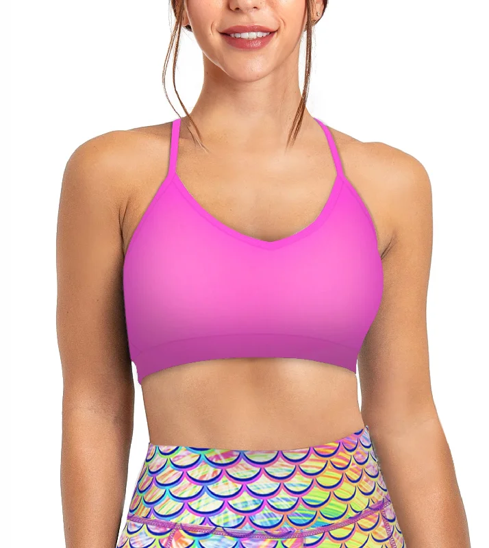 Eco-friendly Sunset Pink Bikini Sports Bra Hybrid Floral halter bikini, Feminine, Sexy, Beach style Eco-friendly Sunset Pink Bikini Sports Bra Hybrid Floral halter bikini, Feminine, Sexy, Beach style