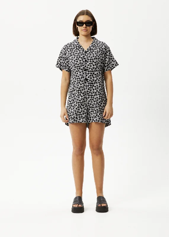 AFENDS Womens Madeline Kokomo - Playsuit - Black Floral Plus size jumpsuit, Curvy fit, Elegant, Comfortable AFENDS Womens Madeline Kokomo - Playsuit - Black Floral Plus size jumpsuit, Curvy fit, Elegant, Comfortable