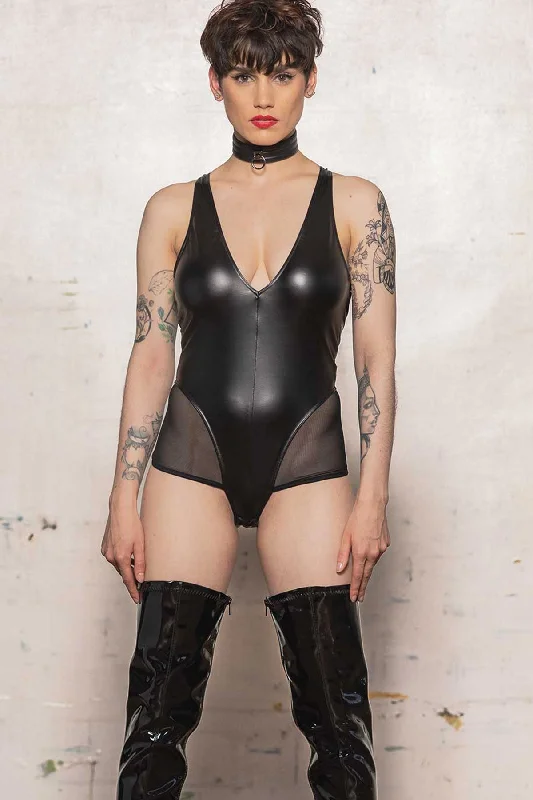 Avalanche PVC and Mesh Playsuit Color block jumpsuit, Bold design, Fashion statement, Modern Avalanche PVC and Mesh Playsuit Color block jumpsuit, Bold design, Fashion statement, Modern