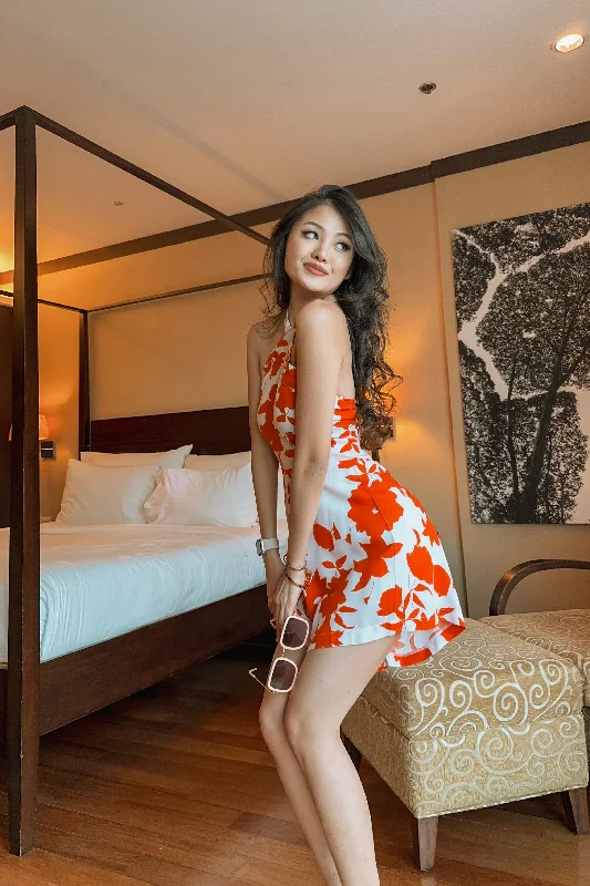 Karlita Floral Halter Playsuit Romper jumpsuit, Casual, Comfortable, Playful