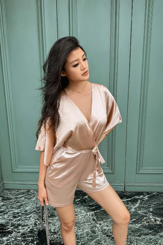 Kira Kimono Playsuit in Rose Gold Sleeveless black jumpsuit, Chic, Nightwear, Formal Kira Kimono Playsuit in Rose Gold Sleeveless black jumpsuit, Chic, Nightwear, Formal