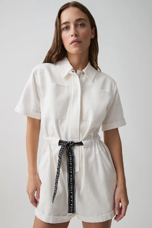 Logo Tape Twill Playsuit 826 Sleeveless wide-leg jumpsuit, Comfortable, Relaxed, Summer wear