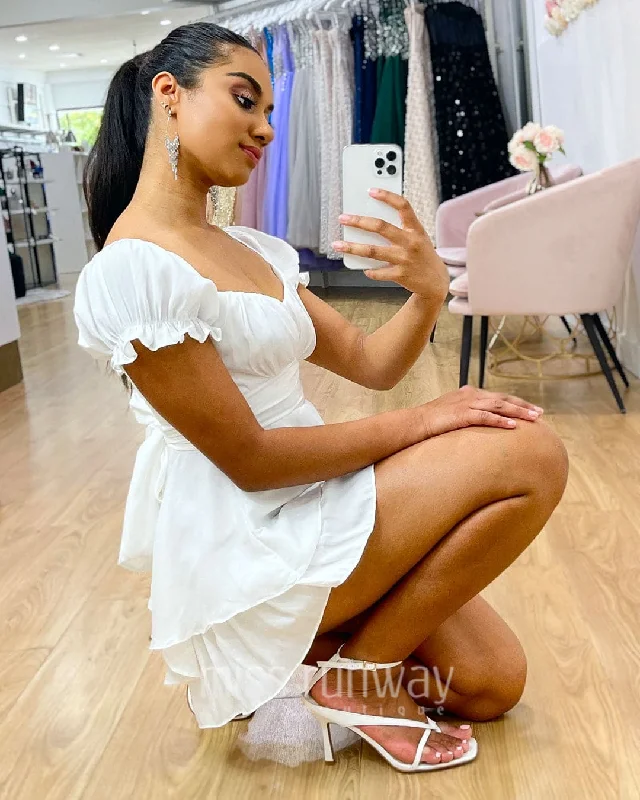 Masie Playsuit - White Satin jumpsuit, Luxurious, Nightwear, Chic