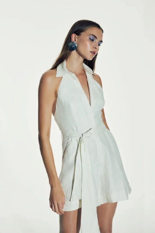 Mindy Linen Playsuit in White Sand Classic black jumpsuit, Elegant, Simple, Night out Mindy Linen Playsuit in White Sand Classic black jumpsuit, Elegant, Simple, Night out