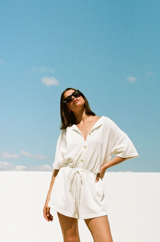 Juniper Playsuit - White Tailored jumpsuit, Business casual, Professional, Stylish