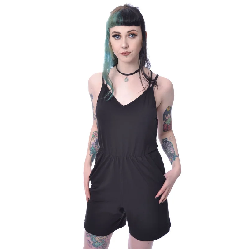 UNA PLAYSUIT - BLACK Pleated wide leg jumpsuit, Feminine, Elegant, Stylish