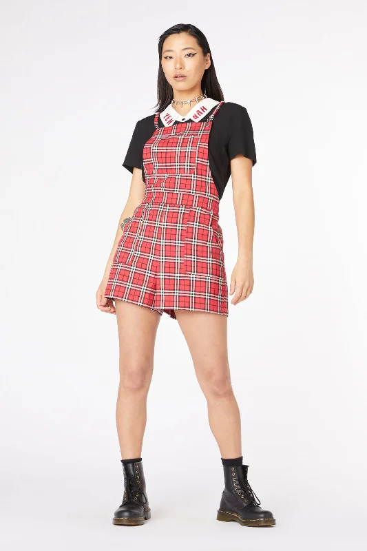 Nah Tartan Bib Playsuit Slim leg jumpsuit, Sleek, Elegant, Fashionable