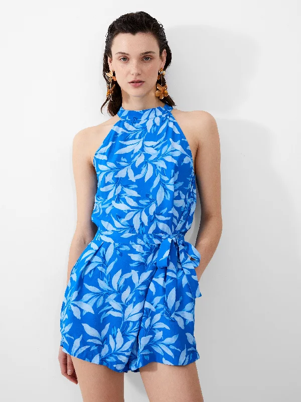 Avalina Eco Delphine Halterneck Playsuit Jumpsuit with bow tie, Feminine, Trendy, Elegant Avalina Eco Delphine Halterneck Playsuit Jumpsuit with bow tie, Feminine, Trendy, Elegant