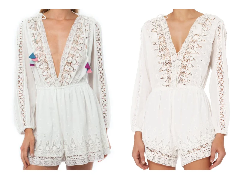 LOVESHACKFANCY Women's Anais Playsuit $345 NEW Romper jumpsuit, Playful, Casual, Comfortable LOVESHACKFANCY Women's Anais Playsuit $345 NEW Romper jumpsuit, Playful, Casual, Comfortable