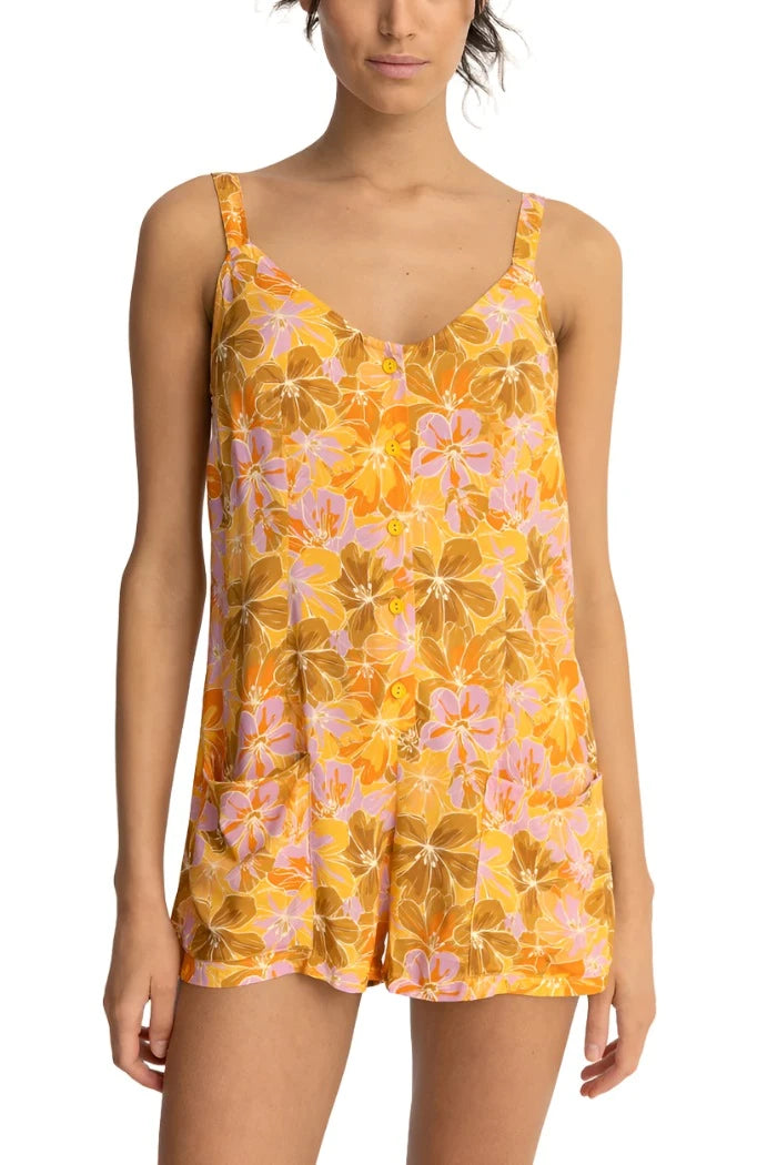 RHYTHM Women's Mahana Floral Playsuit Yellow Jumpsuit with lace details, Feminine, Elegant, Stylish RHYTHM Women's Mahana Floral Playsuit Yellow Jumpsuit with lace details, Feminine, Elegant, Stylish