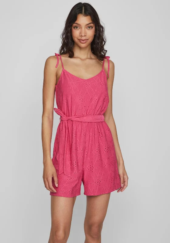 Vila Kawa Broidery Playsuit, Pink Yarrow Solid jumpsuit, Minimalist style, Elegant, Comfortable Vila Kawa Broidery Playsuit, Pink Yarrow Solid jumpsuit, Minimalist style, Elegant, Comfortable