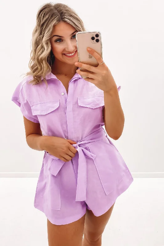 Gracey Playsuit Lilac Wide leg print jumpsuit, Comfortable, Casual, Fashionable
