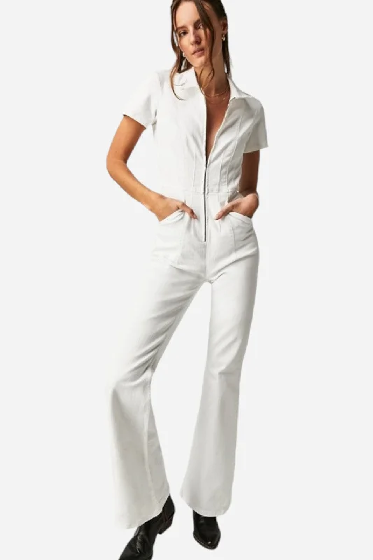 Free People Jayde Flare Jumpsuit Pure White Trendy jumpsuit, Fashion-forward, Chic, Elegant Free People Jayde Flare Jumpsuit Pure White Trendy jumpsuit, Fashion-forward, Chic, Elegant