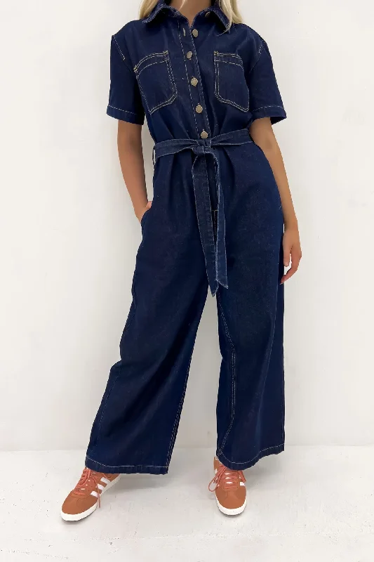 Lorena Jumpsuit Indigo Denim Backless jumpsuit, Sexy, Nightwear, Trendy