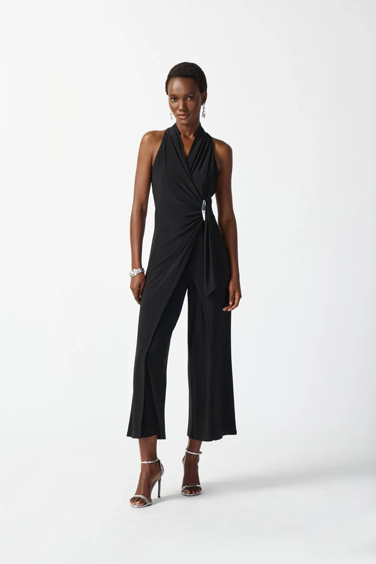 Joseph Ribkoff Silky Knit Wrap Culotte Jumpsuit Backless jumpsuit, Sexy, Party wear, Elegant Joseph Ribkoff Silky Knit Wrap Culotte Jumpsuit Backless jumpsuit, Sexy, Party wear, Elegant
