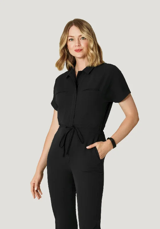 Women's Jumpsuit Black Ruffle sleeve jumpsuit, Feminine, Elegant, Stylish